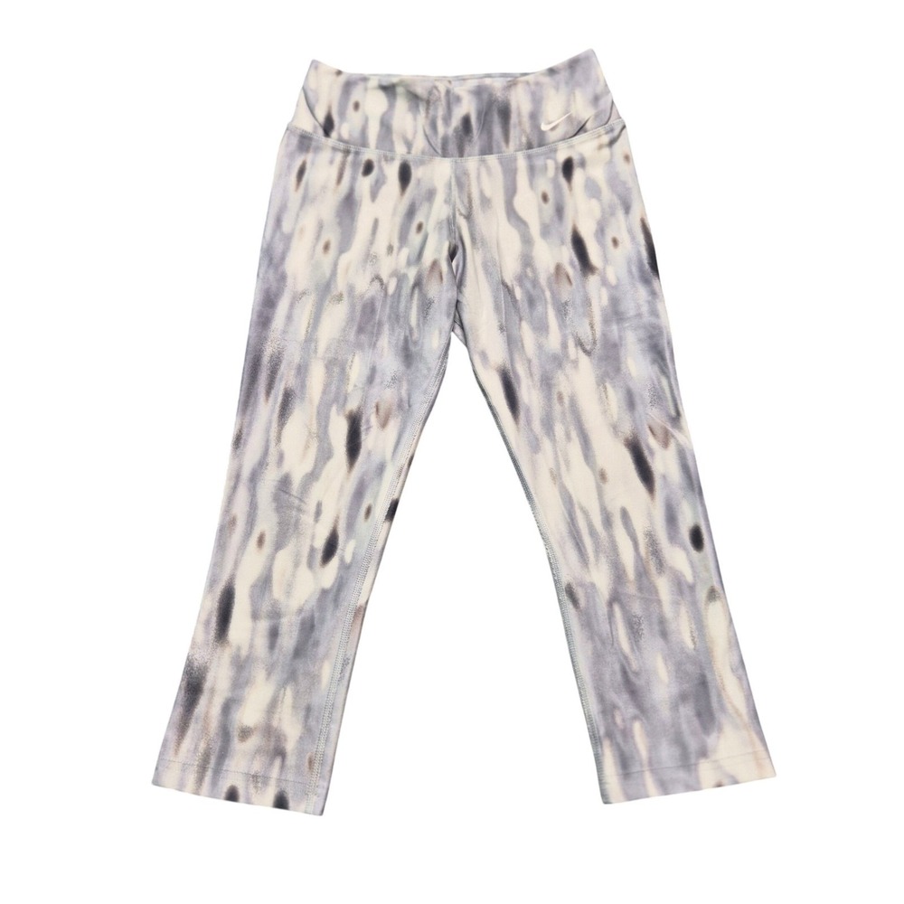Nike Dri-FIT Legend Tie Dye Watercolor Leggings Grey White XS Capri‎ Yoga Pants